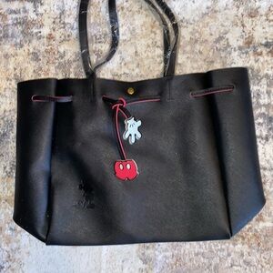 Black Tote Bag with Red Accents